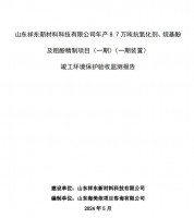 山東祥東新材料科技有限公司年產(chǎn)8.7萬噸抗氧化劑、烷基酚及粗酚精制項目(一期)(一期裝置)竣工環(huán)境保護驗收監(jiān)測報告